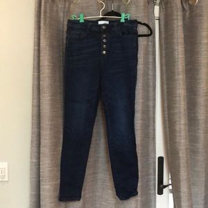 High waisted button fly vervet jeans